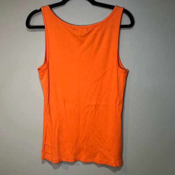 Lauren Ralph Lauren Sleeve Ribbed Orange Cotton Layering Tank Top Causal NWT - Picture 2 of 8